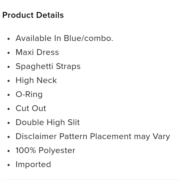 Fashion Nova Destination Bahamas Maxi Dress - Blue/Combo Size: L (OVERSIZED) - Picture 4 of 5